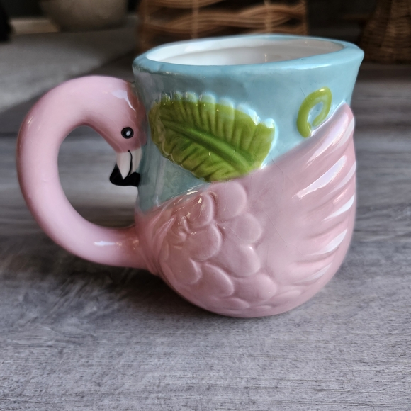 Boston Warehouse Pink Flamingo Coffee Mug Tropical - Picture 2 of 6